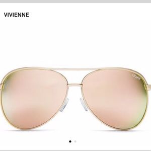 Vivienne rose gold reflective quay aviators
